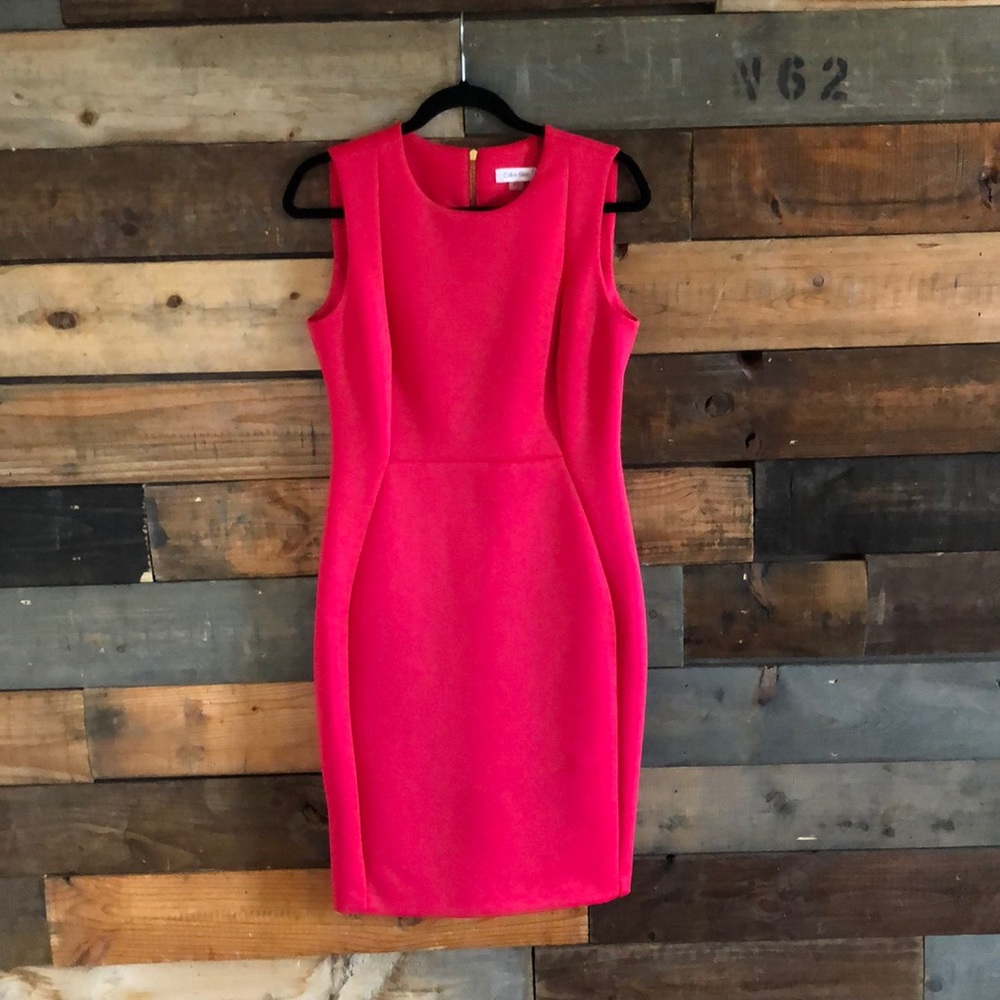 Calvin Klein sheath dress/hot pink